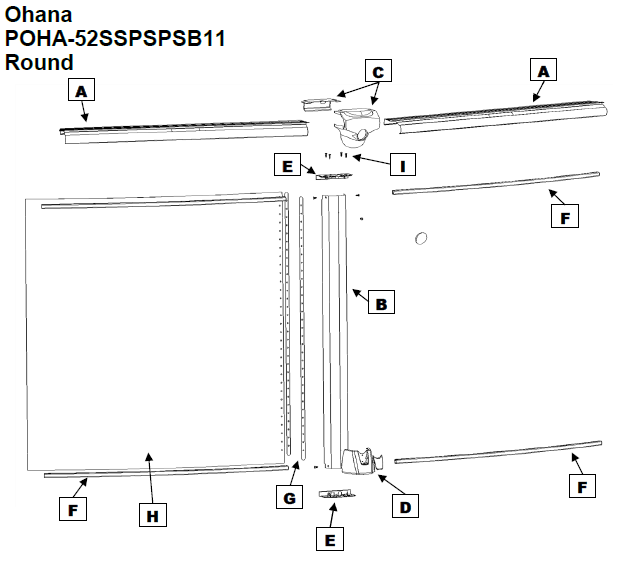 12' Round 52" Ohana Parts Reorder